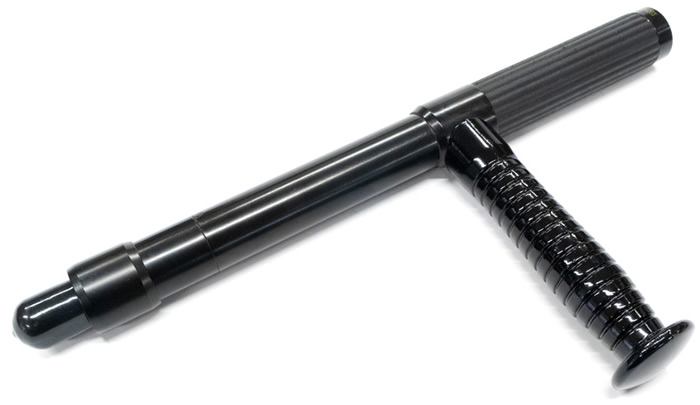 2段軍用自動ロック警棒トンファーポリスバトン