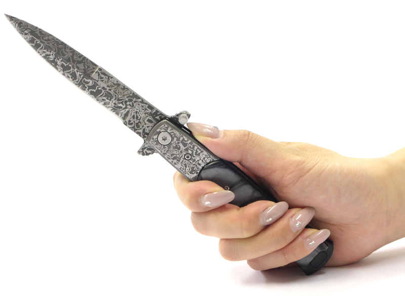 ダマスマス鋼エッチング スチレットナイフ3