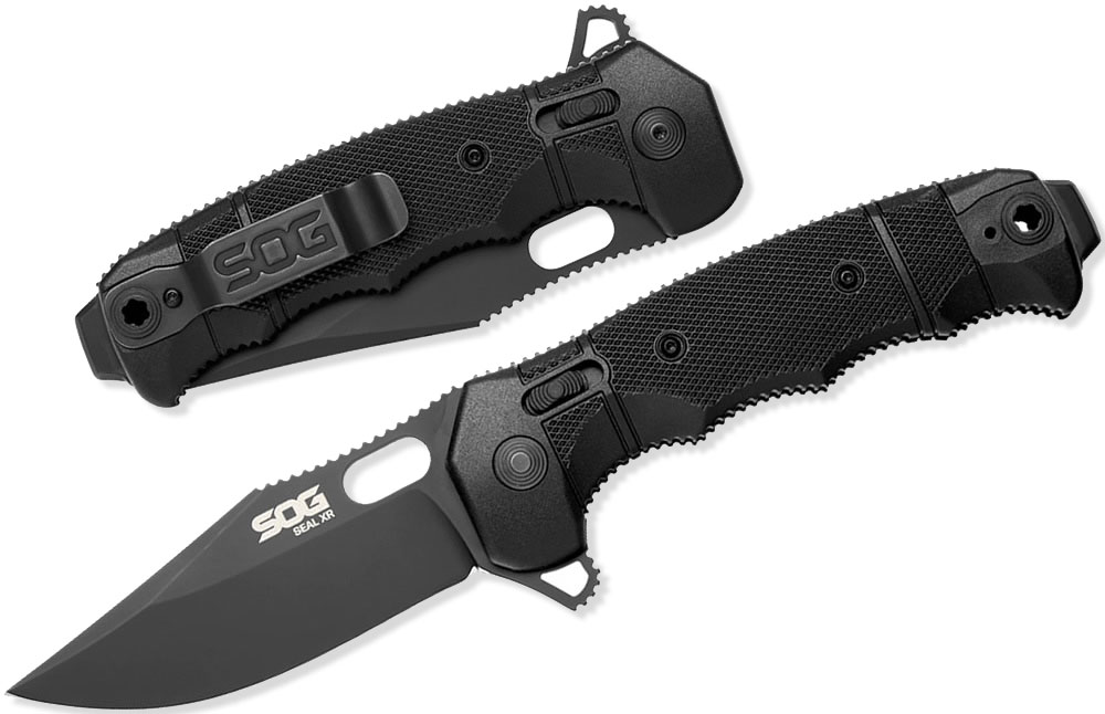 SOG シールXRフリッパーブラックナイフ