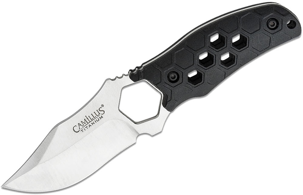 サバイバルクリップポイントブラックハニカムナイフ