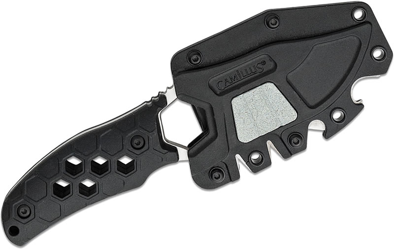 サバイバルクリップポイントブラックハニカムナイフ