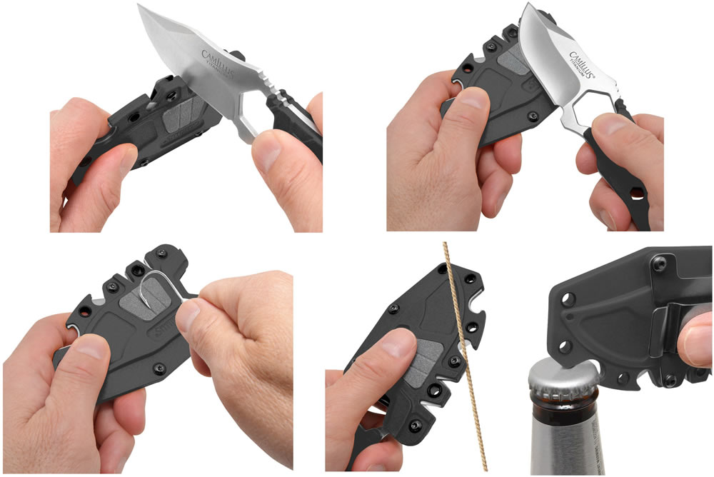 サバイバルクリップポイントブラックハニカムナイフ