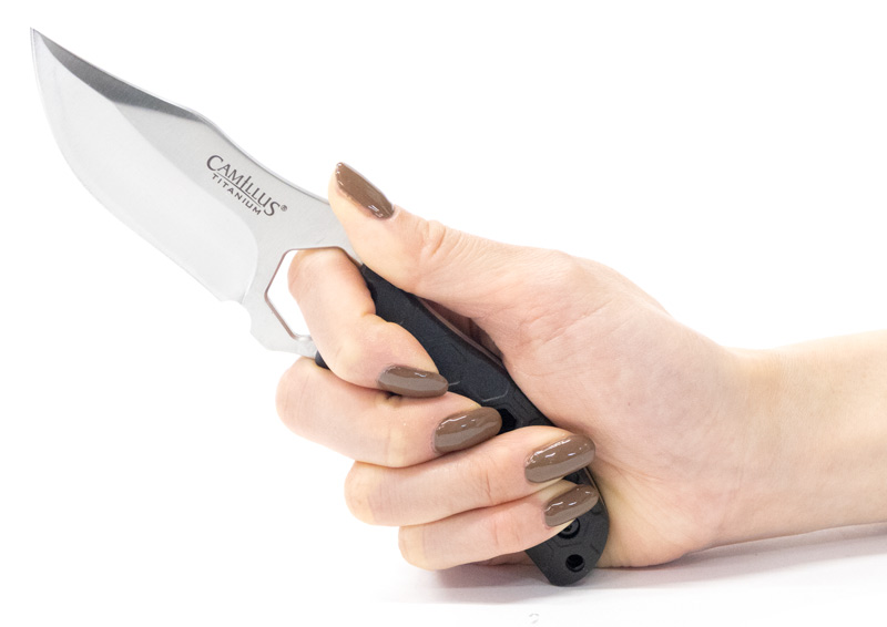 サバイバルクリップポイントブラックハニカムナイフ